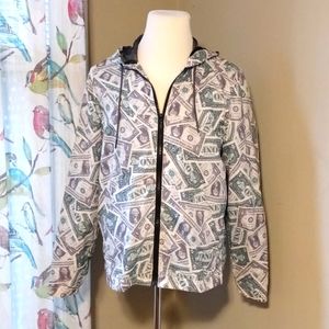 Dollar Bill Mo Money Hip Hop Rapper Zip Hoodie Hooded Jacket H&M Divided NWOT